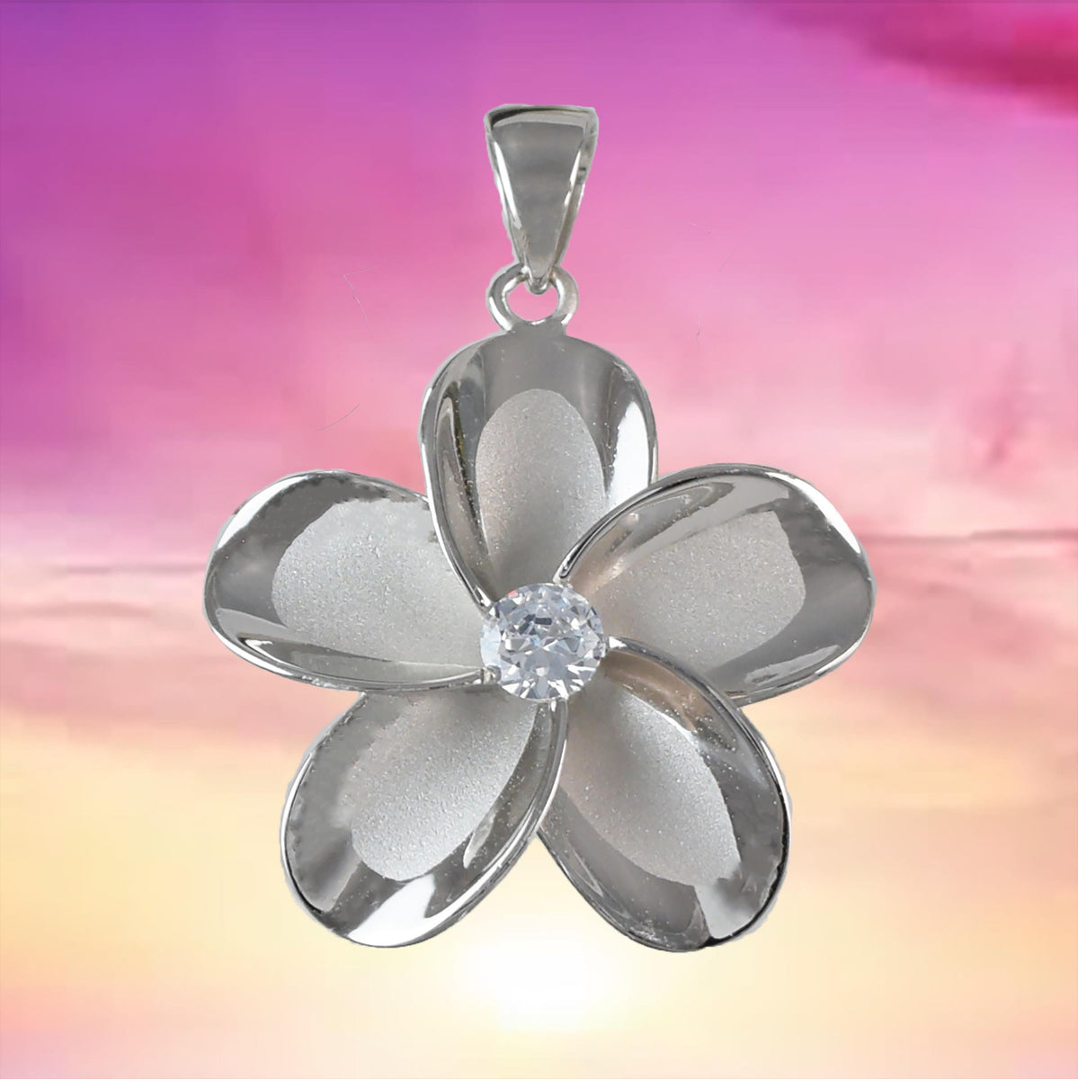 Sterling Silver Plumeria Blossom- You Are popular Beautiful pendant