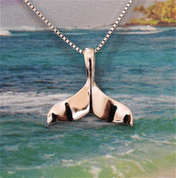 Mother Daughter Hawaiian Whale Tail Matching Necklace, Sterling Silver Whale Tail Pendant, N7002 Big Little Sister, Birthday Mom Wife Gift