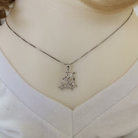 Pretty Hawaiian Mom & 2 Baby Sea Turtle Necklace and Earring, Sterling Silver 3 Turtle Pendant, N2023S Birthday Mother Wife Mom Gift