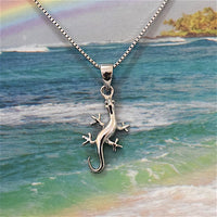 Collier assorti mère-fille gecko hawaïen, pendentif gecko en argent sterling, N7004 maman-fille, grande petite sœur, cadeau d'anniversaire pour maman