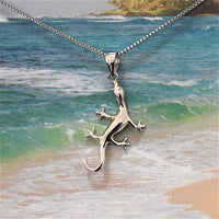 Collier assorti mère-fille gecko hawaïen, pendentif gecko en argent sterling, N7004 maman-fille, grande petite sœur, cadeau d'anniversaire pour maman