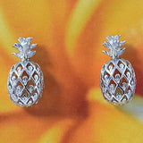 Belle boucle d'oreille ananas hawaïenne, boucle d'oreille à tige en argent sterling, E4119 cadeau d'anniversaire pour femme, maman, fille, mère, bijoux des îles