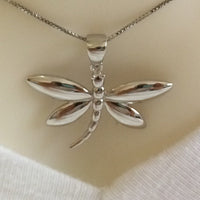 Stunning Large Hawaiian Dragonfly Necklace and Earring, Sterling Silver Dragonfly Pendant, N6116S Birthday Mother Wife Mom Gift