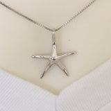 Hawaiian Starfish Necklace & Earring, Sterling Silver Starfish Matching Set, N2022S1 Birthday Wife Mom Valentine Gift, Island Jewelry