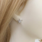 Unique Beautiful Hawaiian Starfish Earring, Sterling Silver Star Fish CZ Stud Earring, E4017 Birthday Mom Mother Gift, Island Jewelry