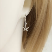 Unique Pretty Hawaiian Starfish Earring, Sterling Silver Star Fish Dangle Earring, E4006 Birthday Wife Mom Girl Mother Gift