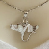 Magnifique collier et boucles d'oreilles raie manta hawaïenne, pendentif raie manta en argent sterling, cadeau d'anniversaire pour mère, épouse, maman, N6106S3