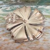 Gorgeous Large Hawaiian Hibiscus Necklace and Earring, Official Hawaii State Flower, Sterling Silver Hibiscus CZ Pendant N6135S Mom Gift