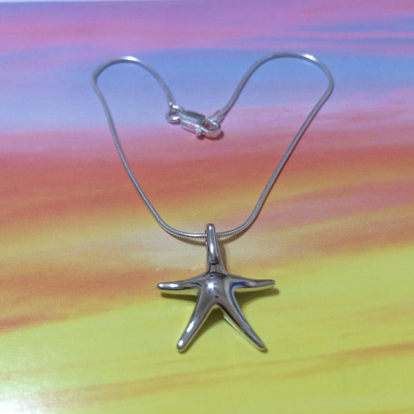 Pretty Hawaiian Starfish Anklet or Bracelet, Sterling Silver Star Fish Charm Bracelet, A2011 Birthday Mom Wife Girl Mother Gift