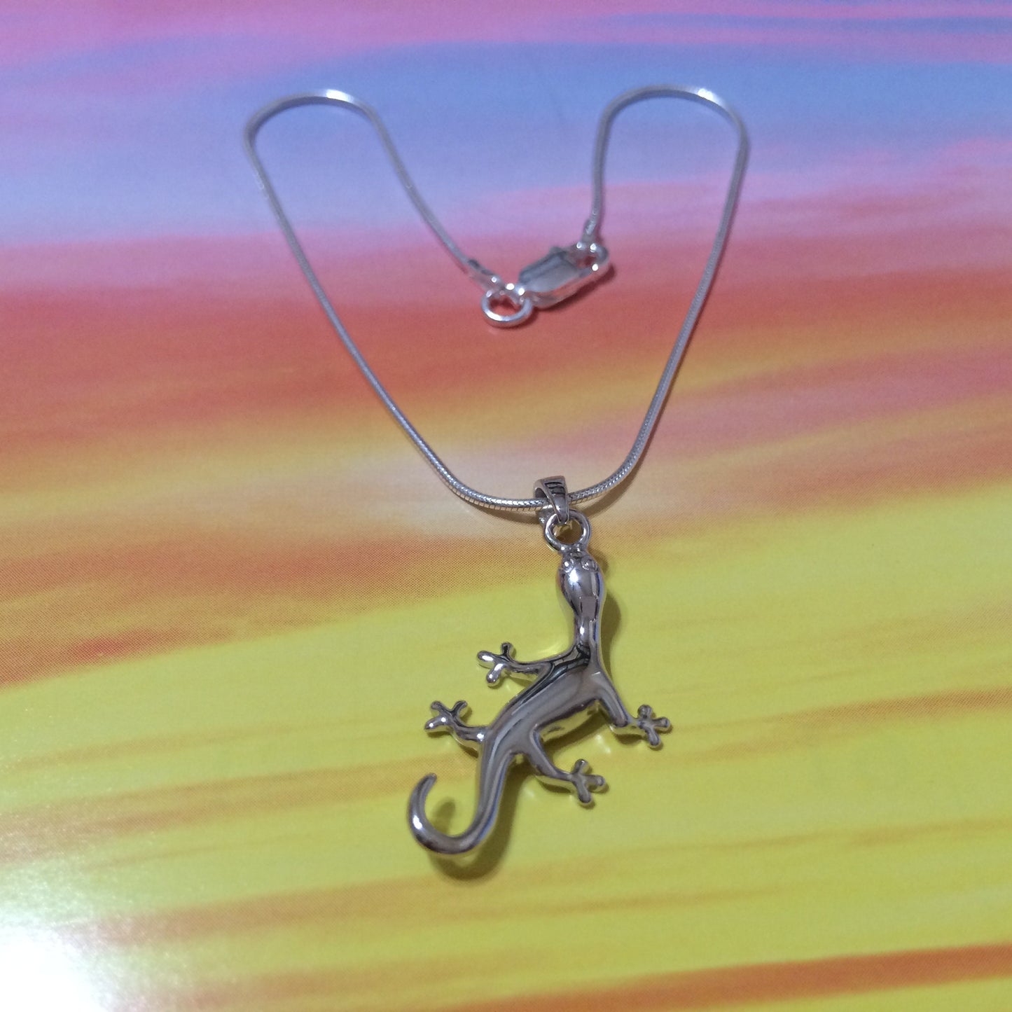 Unique Hawaiian Large Gecko Anklet or Bracelet, Sterling Silver Gecko Charm Bracelet, A2020 Birthday Mom Wife Mother Gift, Island Jewelry