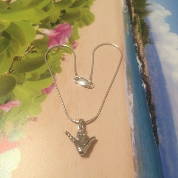 Unique Hawaiian 3D Hang Loose Anklet or Bracelet, Sterling Silver Hang Loose Charm Bracelet, A6129 Birthday Mom Wife Mother Gift