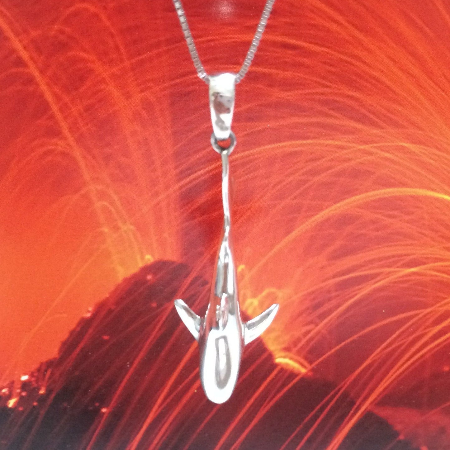 Collier unique en forme de grand requin hawaïen en 3D, pendentif en argent sterling, cadeau d'anniversaire pour maman N2735, déclaration PC