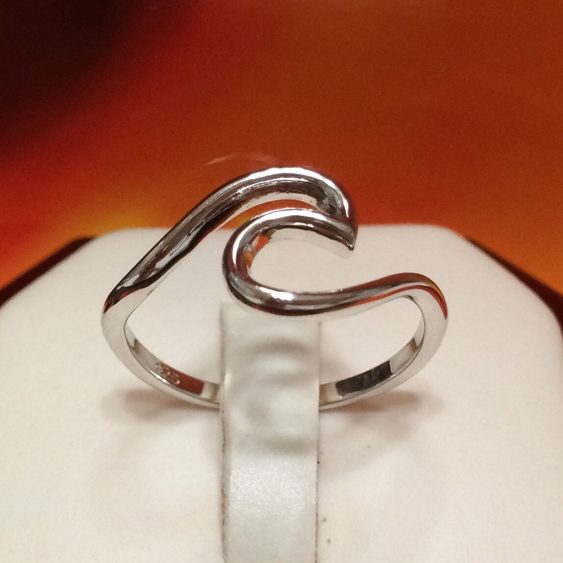 Unique Beautiful Hawaiian Ocean Wave Ring, Sterling Silver Nalu Wave Ring, R2353 Birthday Mother Anniversary Wife Mom Gift