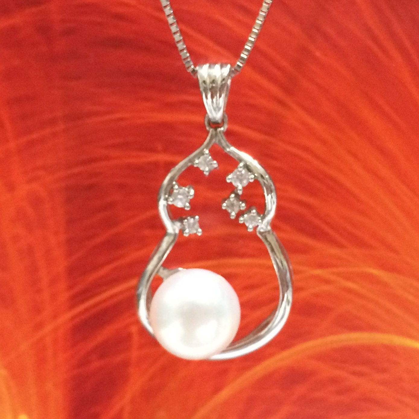 Collier unique de perles blanches authentiques hawaïennes, pendentif en argent sterling avec perle blanche CZ, pierre de naissance de juin N2785, cadeau d'anniversaire pour maman