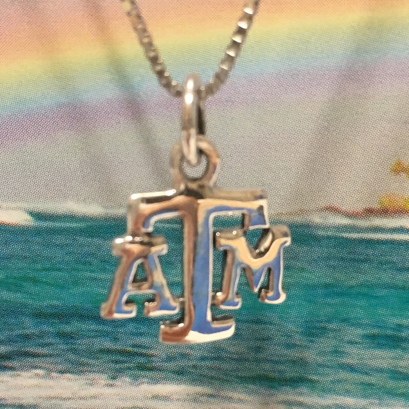 Collier unique Texas A &amp; M, pendentif à breloque Texas A et M en argent sterling, cadeau d'anniversaire pour mère, épouse, maman, remise de diplôme, N2986