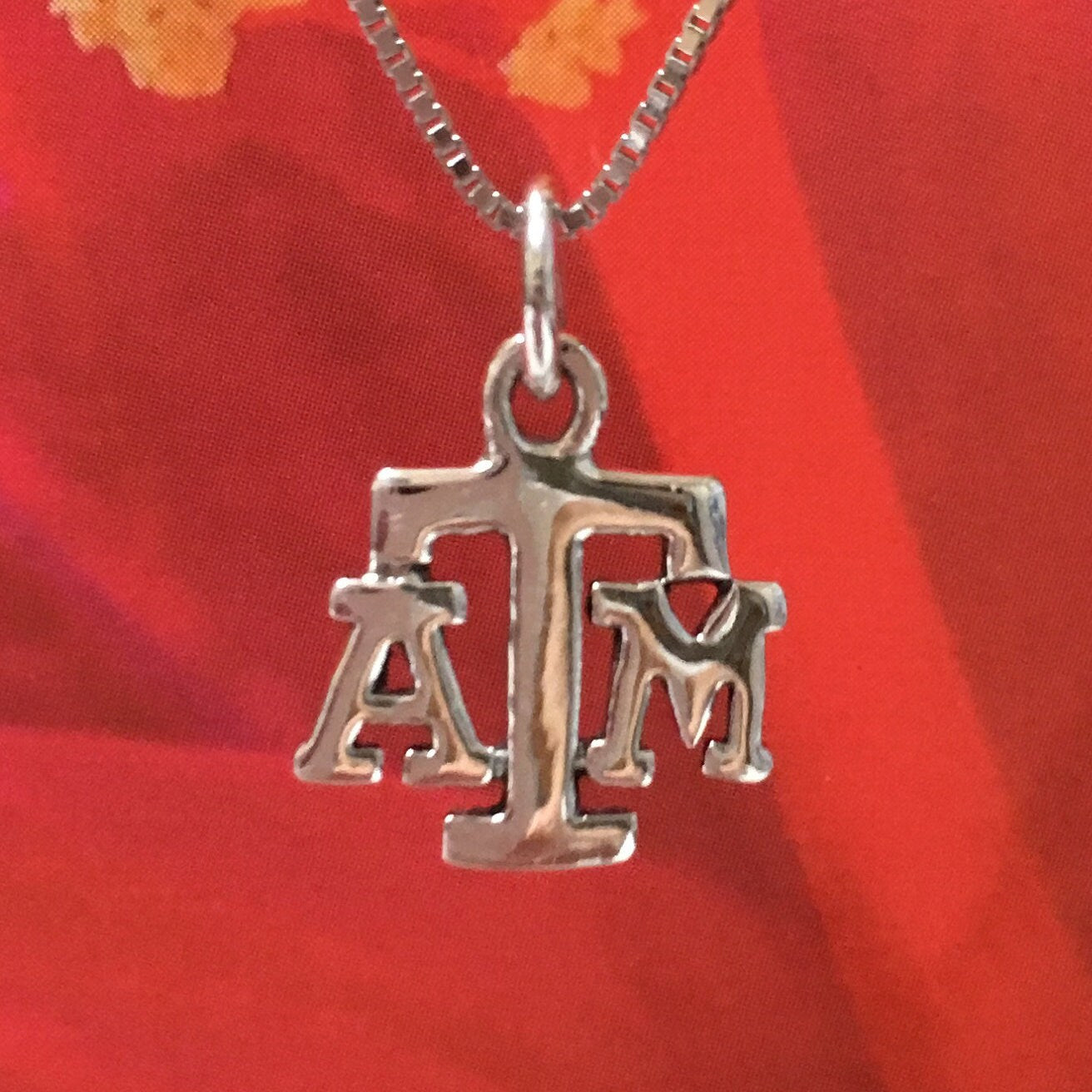 Collier unique Texas A &amp; M, pendentif à breloque Texas A et M en argent sterling, cadeau d'anniversaire pour mère, épouse, maman, remise de diplôme, N2986