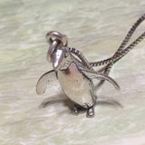 Unique Hawaiian 3D Penguin Earring and Necklace, Sterling Silver Cute Penguin Charm Pendant, N2991S Birthday Mom Wife Girl Mother Gift