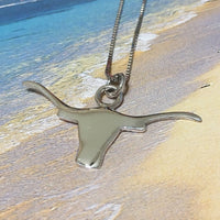 Magnifique boucle d'oreille et collier Texas Longhorn, pendentif Longhorn en argent sterling, cadeau d'anniversaire pour mère, épouse, maman, bijoux texans, N9320S2