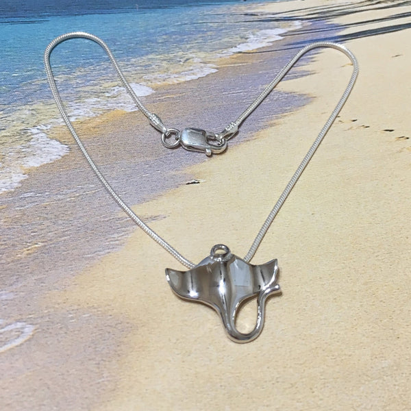 Pretty Hawaiian Manta Ray Anklet or Bracelet, Sterling Silver Manta Ray Charm Bracelet, A6105 Birthday Mom Wife Girl Mother Gift