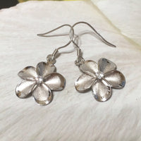 Gorgeous Large Hawaiian Plumeria Earring, Sterling Silver Plumeria Flower CZ Dangle Earring E4028 Birthday Wife Mom Mother Gift Statement