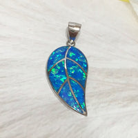 Magnifique collier en feuille de maille en opale bleue hawaïenne, pendentif en feuille de maille en opale bleue en argent sterling, N2257, cadeau d'anniversaire pour maman, épouse, mère