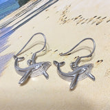 Unique Hawaiian Large Humpback Whale Earring, Sterling Silver Humpback Whale CZ Eye Dangle Earring, E4146A Birthday Mom Gift, Statement PC