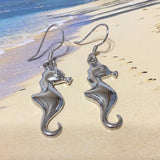 Unique Hawaiian Large Seahorse Earring, Sterling Silver Sea Horse Dangle Earring, E4155A Birthday Wife Mom Mother Gift, Island Jewelry