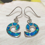 Gorgeous Hawaiian Blue Opal Ocean Wave Earring, Sterling Silver Blue Opal Wave Dangle Earring, E4166 Mother Birthday Mom Gift