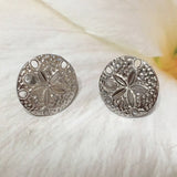 Magnifique boucle d'oreille en dollar de sable hawaïen, boucle d'oreille à tige en argent sterling, cadeau d'anniversaire pour maman E4144B, bijoux des îles