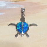 Joli collier tortue de mer en opale bleue hawaïenne, pendentif tortue en argent sterling opale, cadeau d'anniversaire pour mère, maman et épouse, bijoux des îles N2112