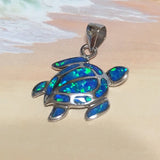 Collier unique en forme de tortue de mer en opale bleue hawaïenne, pendentif en argent sterling en forme de tortue en opale bleue, cadeau d'anniversaire pour maman N2115, bijoux des îles