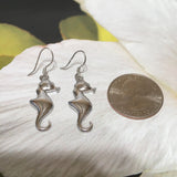 Unique Hawaiian Large Seahorse Earring, Sterling Silver Sea Horse Dangle Earring, E4155A Birthday Wife Mom Mother Gift, Island Jewelry