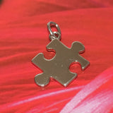 Unique Hawaiian Jigsaw Puzzle Piece Necklace, Sterling Silver Puzzle Piece Charm Pendant, Autism Awareness Sign, N2743 Birthday Mom Gift