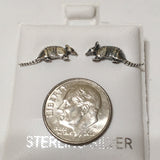 Unique Texan Armadillo Earring, Sterling Silver Armadillo Stud Earring, E8063 Birthday Wife Mom Girl Mother Gift, Texan Jewelry