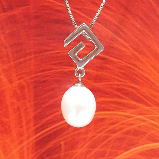 Collier unique de perles blanches authentiques hawaïennes, pendentif en argent sterling avec perles blanches, cadeau d'anniversaire pour mère, maman et épouse, bijoux des îles N2788