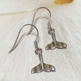 Unique Pretty Hawaiian Whale Tail Earring, Sterling Silver Whale Tail Dangle Earring, E4016 Birthday Mom Girl Mother Gift, Island Jewelry