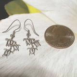 Boucles d'oreilles hawaïennes uniques pour maman et 2 bébés tortues de mer, boucles d'oreilles pendantes en argent sterling avec 3 tortues, cadeau d'anniversaire pour femme et maman E4151A