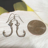 Boucles d'oreilles uniques en forme de grand hameçon 3D hawaïen, boucles d'oreilles pendantes en argent sterling, E4140A, cadeau d'anniversaire pour mère, épouse, maman