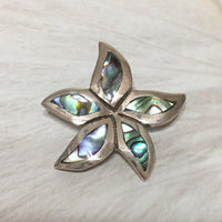 Unique Stunning Hawaiian Genuine Paua Shell Abalone Starfish Necklace, Sterling Silver Starfish Pendant, N6045 Birthday Mom Gift