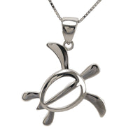 Magnifique collier hawaïen de grande taille en forme de tortue de mer, pendentif en argent sterling en forme de pétroglyphe de tortue N6128, cadeau d'anniversaire pour maman, déclaration PC