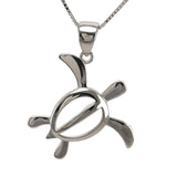 Magnifique collier hawaïen de grande taille en forme de tortue de mer, pendentif en argent sterling en forme de pétroglyphe de tortue N6128, cadeau d'anniversaire pour maman, déclaration PC