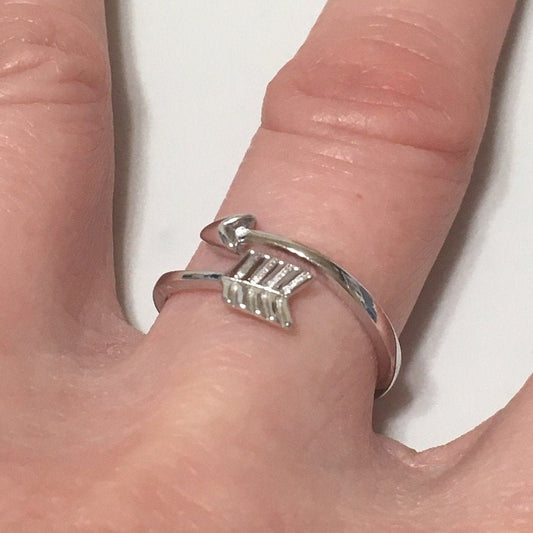 Unique Hawaiian Arrow Ring, Sterling Silver Arrow Ring, Christian Jewelry, R2360 Mother Birthday Mom Wife Gift, Stackable Ring