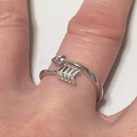 Unique Hawaiian Arrow Ring, Sterling Silver Arrow Ring, Christian Jewelry, R2360 Mother Birthday Mom Wife Gift, Stackable Ring