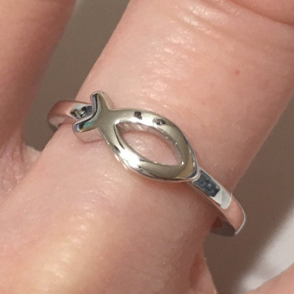 Unique Pretty Hawaiian Fish Ring, Sterling Silver Fisherman of Men Ring, R2370 Mother Birthday Mom Gift, Stackable Ring