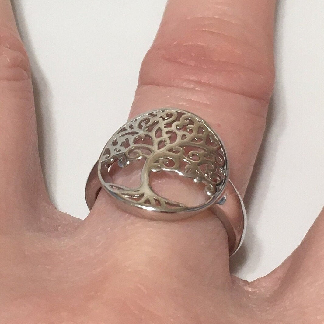 Gorgeous Hawaiian Large Tree of Life Ring, Sterling Silver Tree of Life Ring, Island Jewelry, R2367 Mother Birthday Gift, Stackable Ring