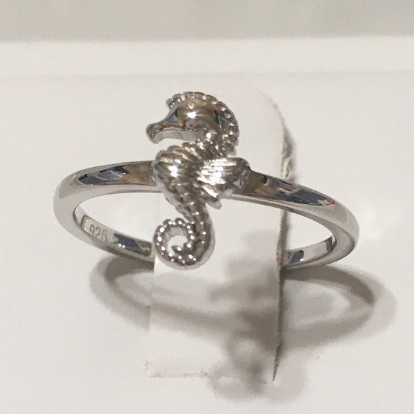 Unique Pretty Hawaiian Seahorse Ring, Sterling Silver Sea Horse Ring, Hawaiian Jewelry, R2363 Mother Birthday Mom Gift, Stackable Ring