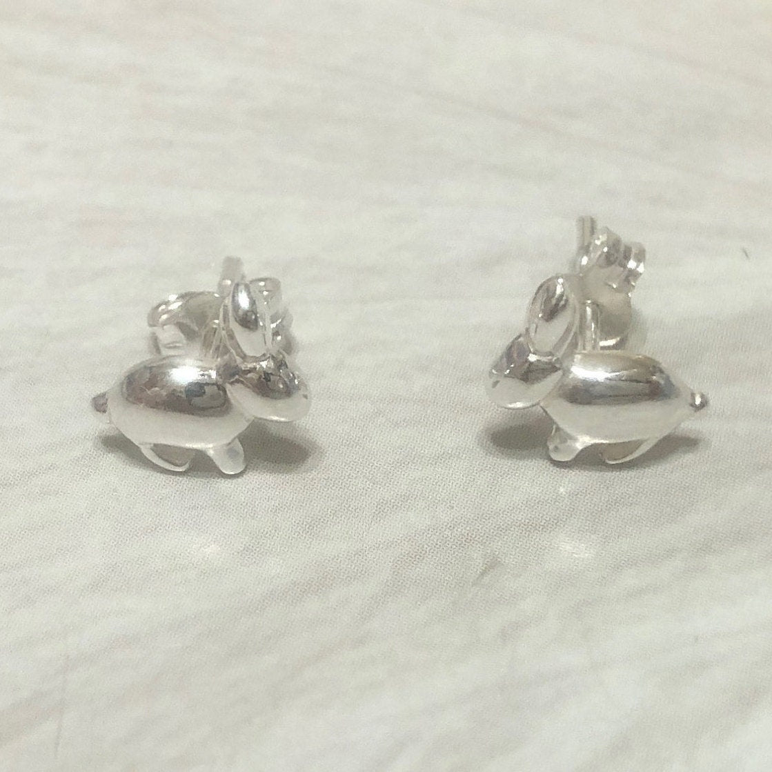 Unique Cute Hawaiian Small Rabbit Earring, Sterling Silver Rabbit Stud Earring, E8109 Birthday Mom Wife Girl Mother Gift, Animal Jewelry