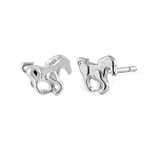 Unique Hawaiian Little Horse Earring, Sterling Silver Horse Stud Earring, E8116 Birthday Mom Girl Mother Gift, Animal Jewelry