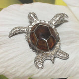 Gorgeous Hawaiian X-Large Genuine Koa Wood Sea Turtle Necklace, Sterling Silver Turtle Pendant, N8176 Birthday Mom Gift, Statement PC