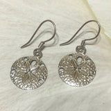 Unique Beautiful Hawaiian Sand Dollar Earring, Sterling Silver Sand Dollar Dangle Earring, E9385 Mother Birthday Mom Gift, Island Jewelry